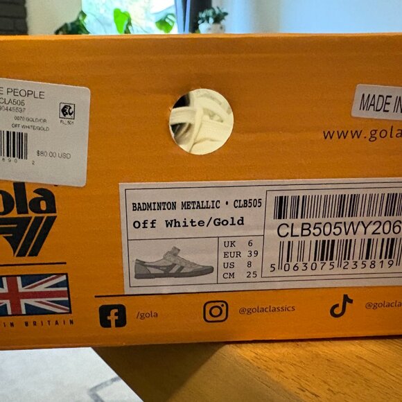 Gola Badminton Metallic Sneakers (size 8) -- Brand New, Never Worn - Picture 4 of 4